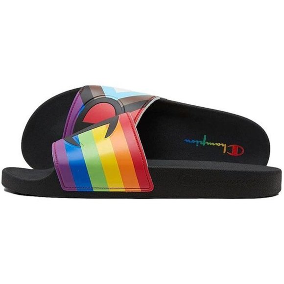 Champion Men's IPO Pride Slide Sandal Size 13 Black LBGTQ+ Community Support NEW - Picture 4 of 6